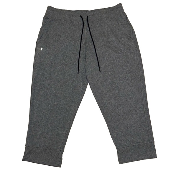 UNDER ARMOUR HeatGear Tech Capri 2.0 Loose Sweatpants size Large Dark Gray✨ - Picture 4 of 13